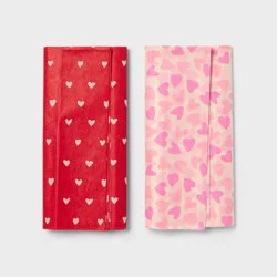 8ct Valentine's Day Gift Bag Wrap Tissue Paper Hearts Dot Red - Spritz™