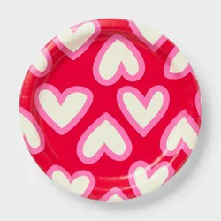 20ct 9" Valentine's Day Heart Toss Disposable Dinner Plate - Spritz™