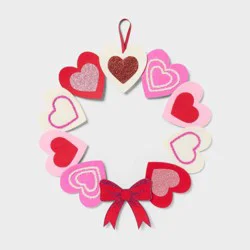 Valentine's Day Felt Heart and Bows Wreath - Spritz™