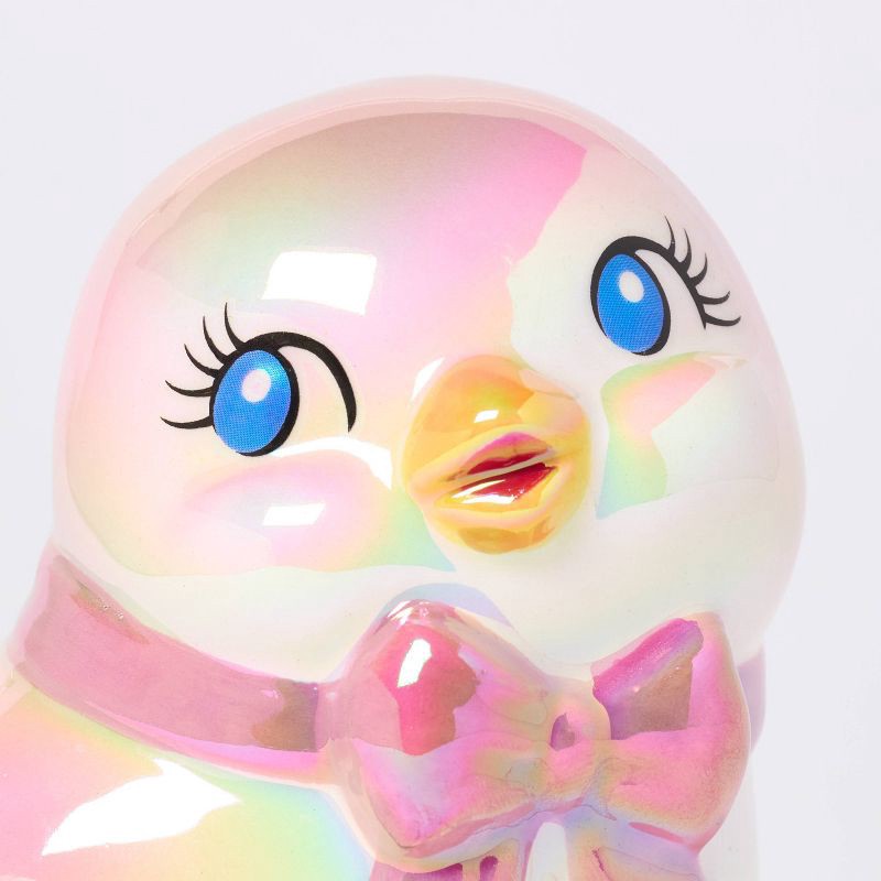 slide 3 of 3, Valentine's Day Ceramic Birds Looking Up Pink with Bow - Spritz™, 1 ct