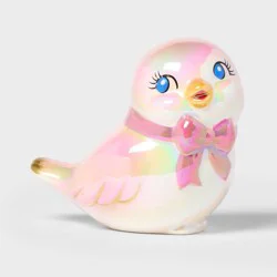 Valentine's Day Ceramic Birds Looking Up Pink with Bow - Spritz™