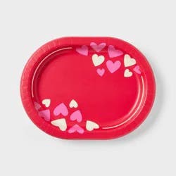 10ct Valentine's Day Disposable Oval Platter with Red Base - Spritz™