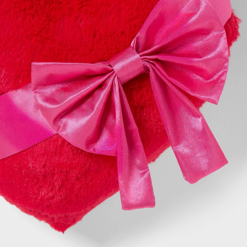 slide 3 of 3, Valentine's Day Small Giftable Heart Pillow with Bow White - Spritz™, 1 ct