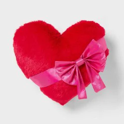 Valentine's Day Small Giftable Heart Pillow with Bow White - Spritz™
