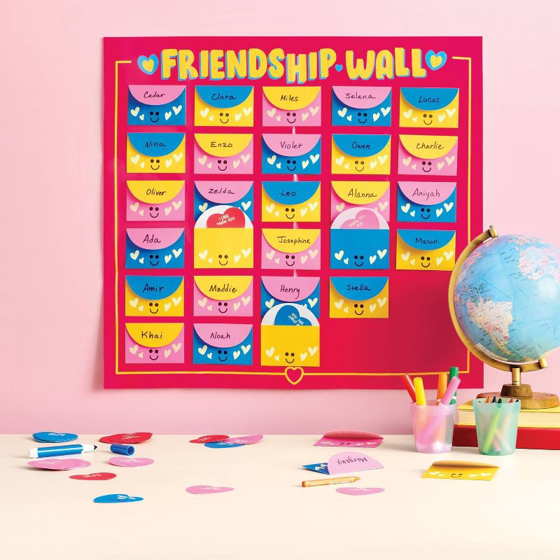 slide 2 of 3, 30ct Valentine's Day Envelopes and Friendship Wall Decorating Kit - Spritz™, 30 ct