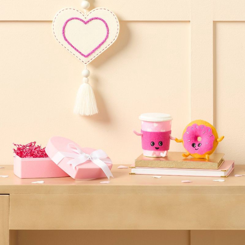 slide 2 of 3, Valentine's Day Small Plastic Flock with Bow Heart Gift Box Pink - Spritz™, 1 ct