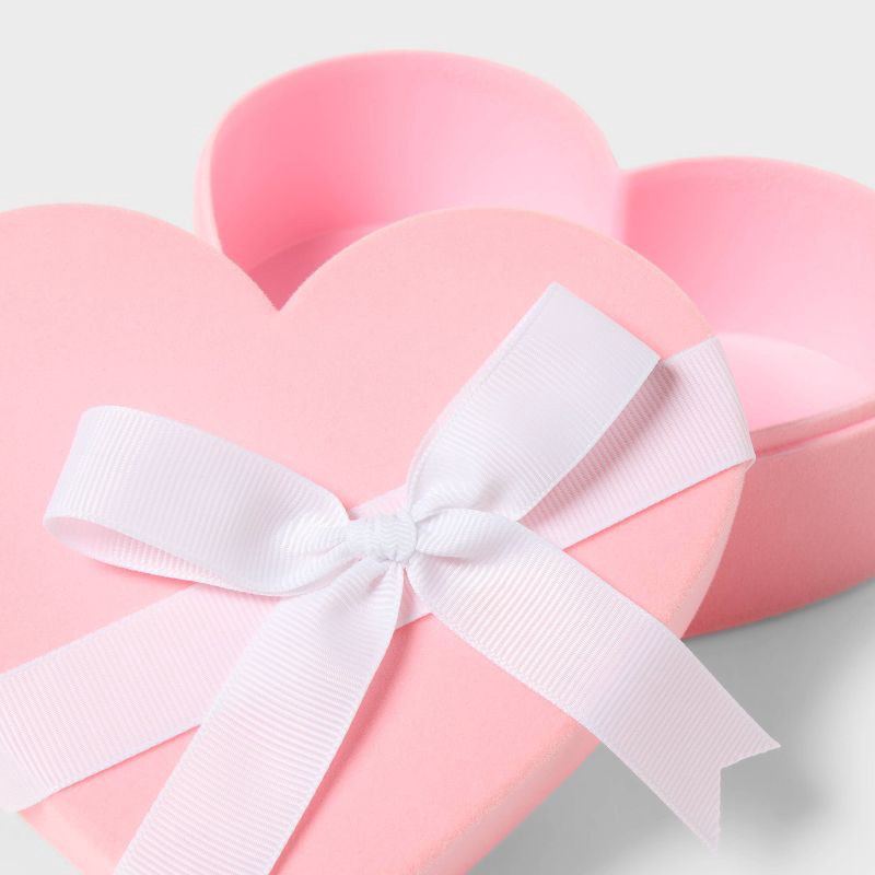 slide 3 of 3, Valentine's Day Small Plastic Flock with Bow Heart Gift Box Pink - Spritz™, 1 ct
