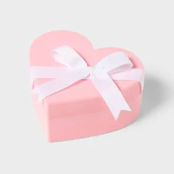 Valentine's Day Small Plastic Flock with Bow Heart Gift Box Pink - Spritz™