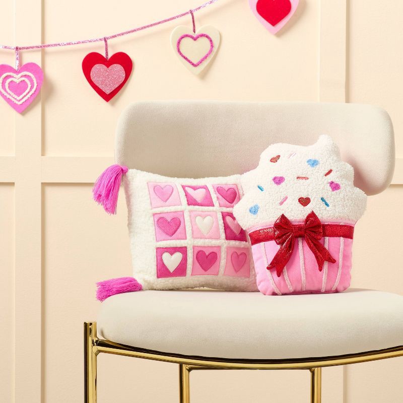 slide 2 of 3, Valentine's Day Small Giftable Cupcake Pillow - Spritz™, 1 ct