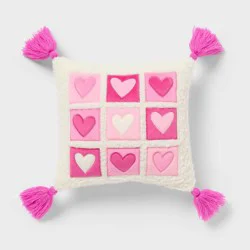 Valentine's Day Small Giftable Heart Grid Pillow - Spritz™