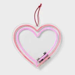 Valentine's Day Hanging Acrylic Faux Neon Wall Sign Heart - Spritz™