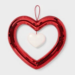 Valentine's Day Glass Mirror Heart Hanging Decor - Spritz™