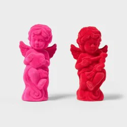 2pk Valentine's Day Flocked Polyresin Cupids Figurals - Spritz™