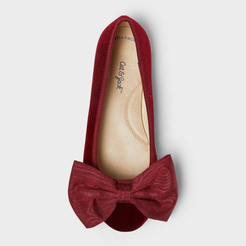 slide 3 of 3, Girls' Perla Ballet Flats - Cat & Jack™ Red 1, 1 ct