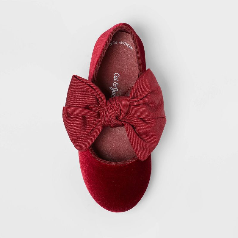 slide 3 of 4, Toddler Girls' Chloe Mary Jane Flats - Cat & Jack™ Red 5T, 1 ct