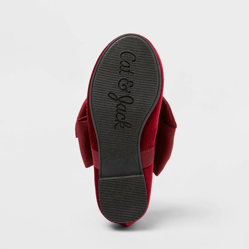 slide 4 of 4, Toddler Girls' Chloe Mary Jane Flats - Cat & Jack™ Red 5T, 1 ct