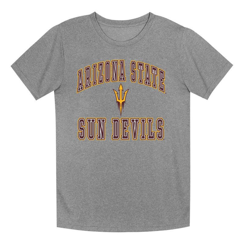 slide 2 of 3, NCAA Arizona State Sun Devils Boys' Gray Poly T-Shirt - M, 1 ct