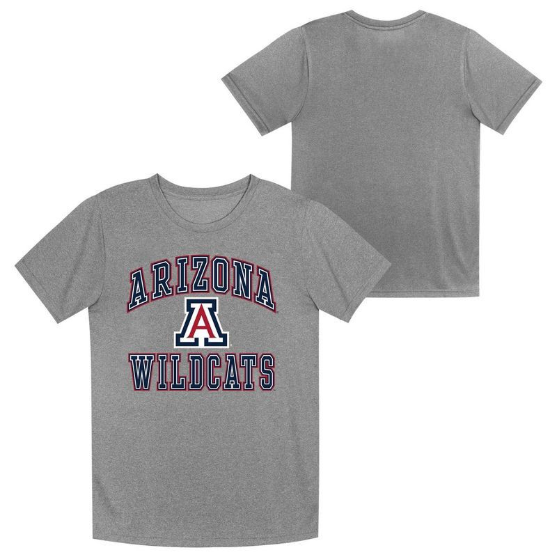 slide 1 of 3, NCAA Arizona Wildcats Boys' Gray Poly T-Shirt - S, 1 ct