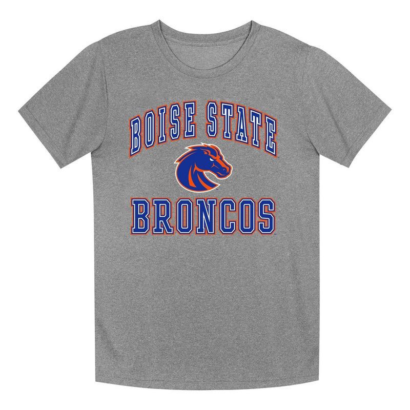 slide 2 of 3, NCAA Boise State Broncos Boys' Gray Poly T-Shirt - S, 1 ct
