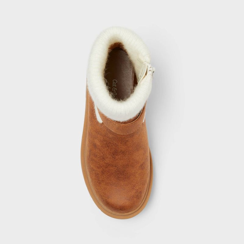 slide 3 of 4, Girls' Lug Sole Boots - Cat & Jack™ Cognac 1, 1 ct