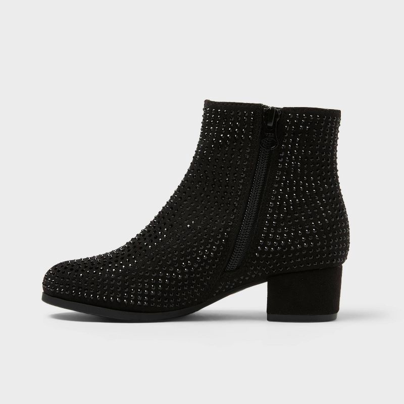 slide 2 of 3, Girls' Gita Rhinestone Dress Boots - art class™ Black 1, 1 ct