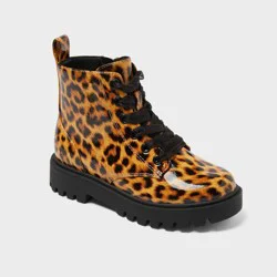 Kids' Kayden Lug Sole Lace-Up Zippered Booties - art class™ Tan 1