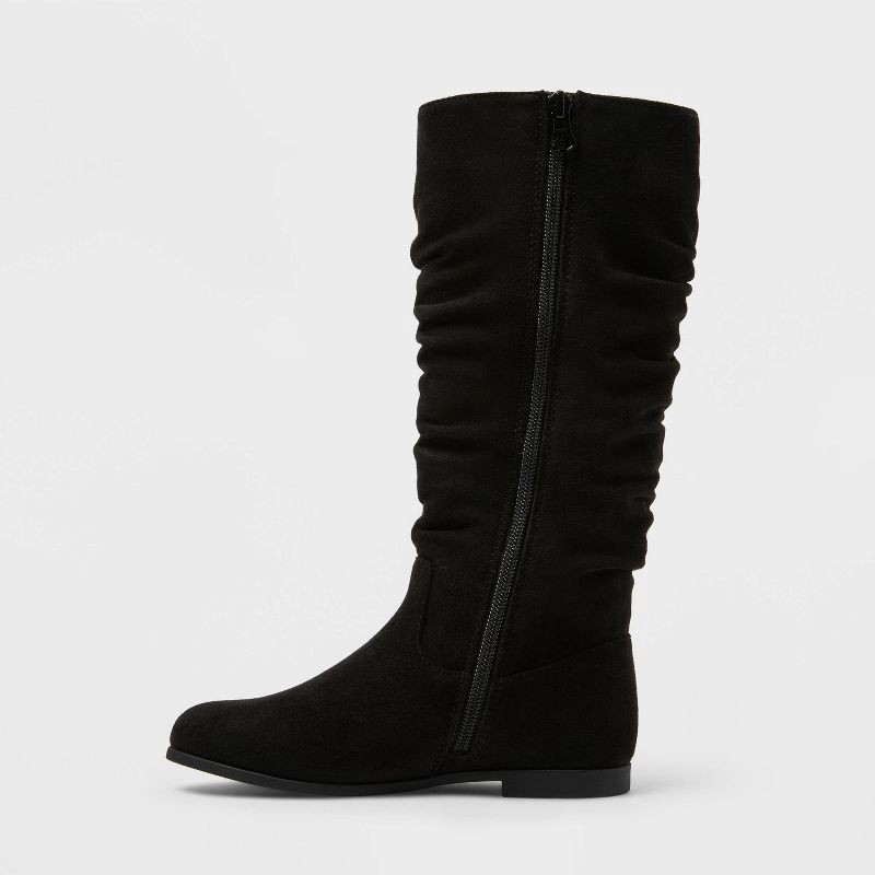 slide 2 of 3, Girls' Scrunch Knee High Boots - Cat & Jack™ Black 3, 1 ct