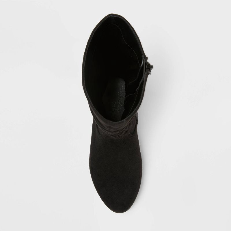 slide 3 of 3, Girls' Scrunch Knee High Boots - Cat & Jack™ Black 5, 1 ct