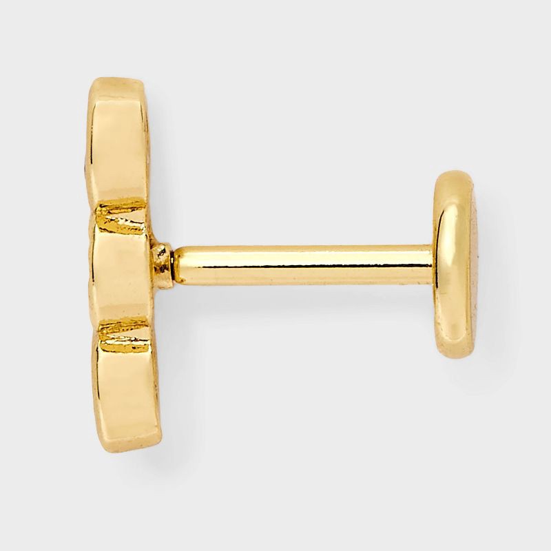 slide 3 of 4, 14K Gold Plated Cubic Zirconia Bezel and Simulated Pearl Flat Back Stud Earring Set 3pc - A New Day™ Gold, 3 ct