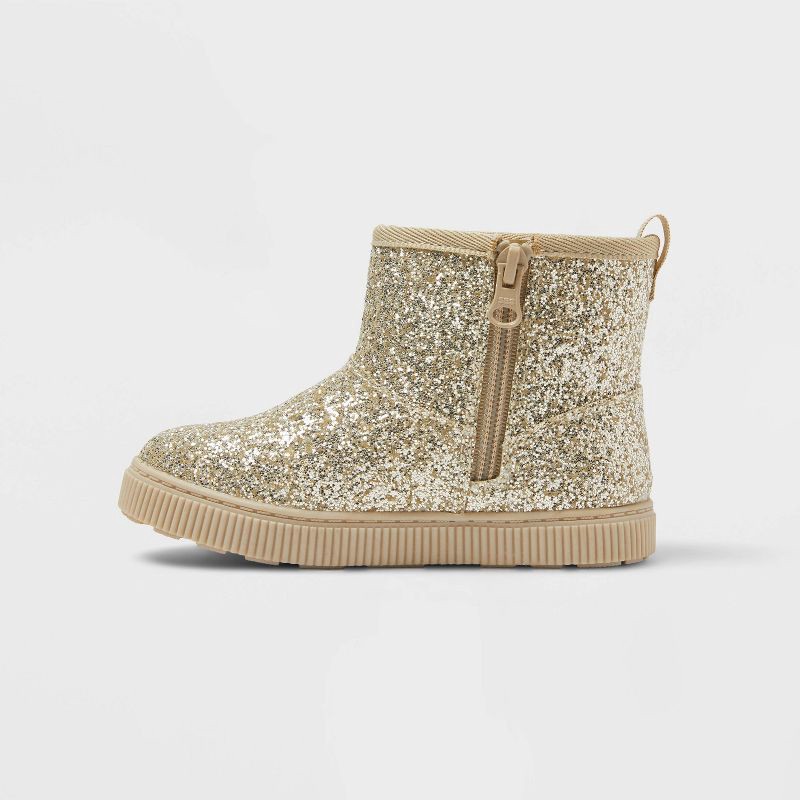 slide 2 of 4, Toddler Arlo Booties - Cat & Jack™ Gold 6T, 1 ct