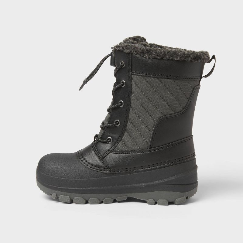 slide 2 of 4, Kids' Skylar Waterproof Snow Boots - All In Motion™ Black 1, 1 ct