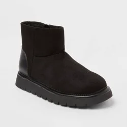Girls' Honor Faux Suede Style Boots - Cat & Jack™ Black 13