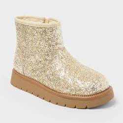 Girls' Honor Faux Suede Style Boots - Cat & Jack™ Gold 1