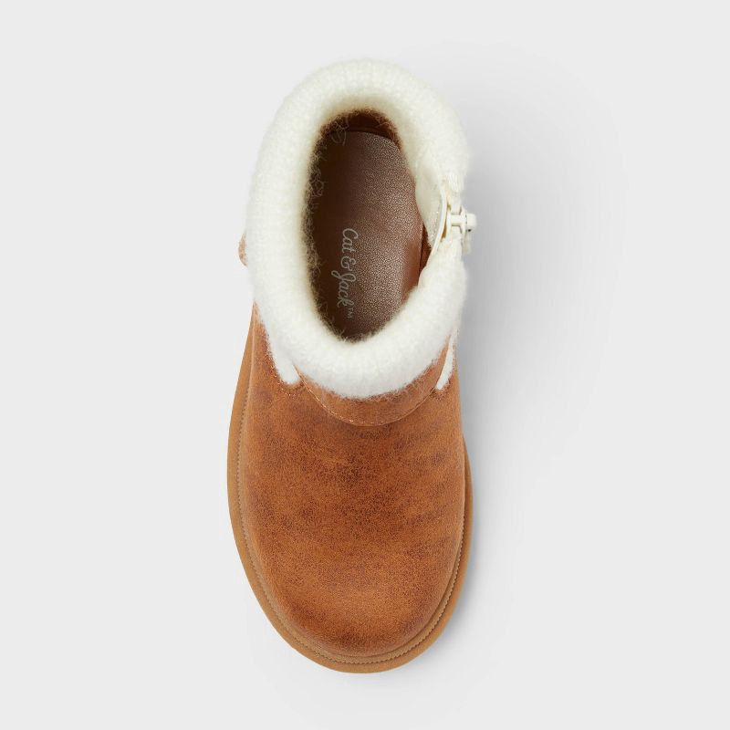 slide 3 of 4, Toddler Girls' Trista Zippered Booties - Cat & Jack™ Cognac 5T, 1 ct