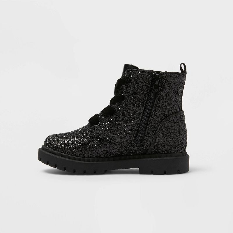 slide 2 of 4, Toddler Girls' Khloe Ankle Boots - Cat & Jack™ Black 6T, 1 ct
