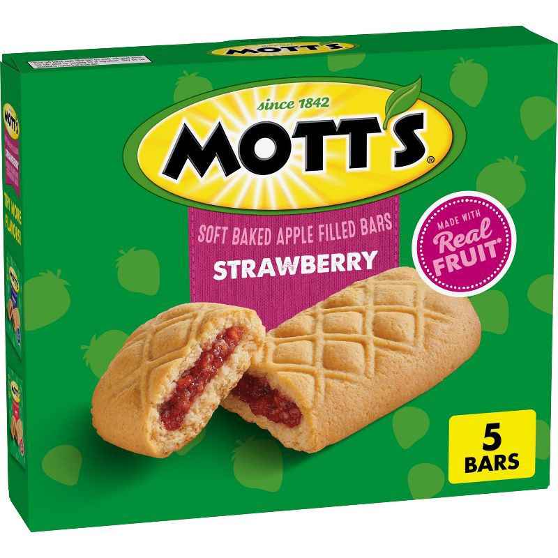slide 1 of 8, Mott's Soft Baked Strawberry Filled Snack Bars - 6.55oz/5ct, 6.55 oz, 5 ct