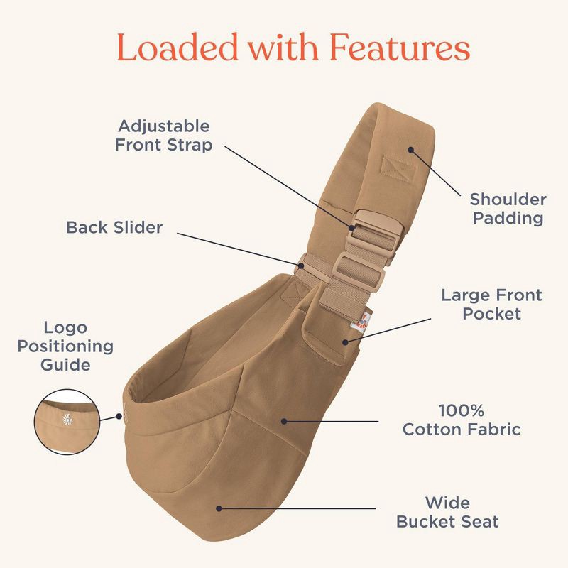 slide 3 of 11, Ergobaby Upsie Sling Baby Carrier - Camel, 1 ct