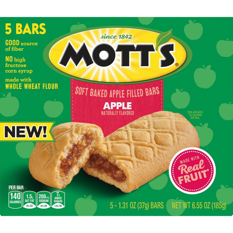 slide 2 of 7, Mott's Soft Baked Apple Filled Snack Bars - 6.55oz/5ct, 6.55 oz, 5 ct
