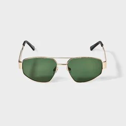 Womens Shiny Metal Aviator Sunglasses - Universal Thread™ Gold