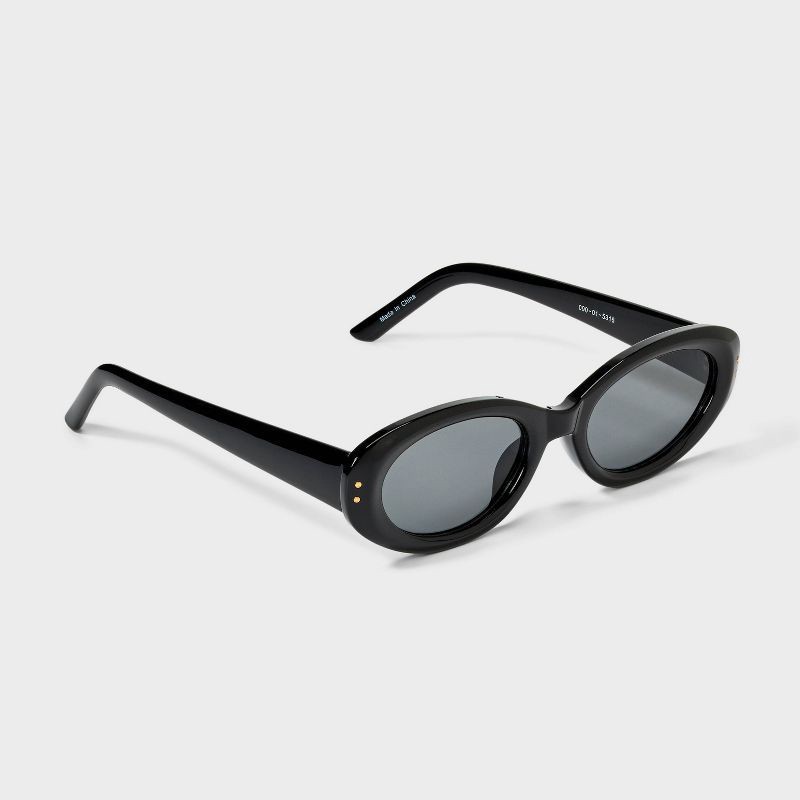 slide 2 of 2, Oval Plastic Sunglasses- Wild Fable™ Black, 1 ct