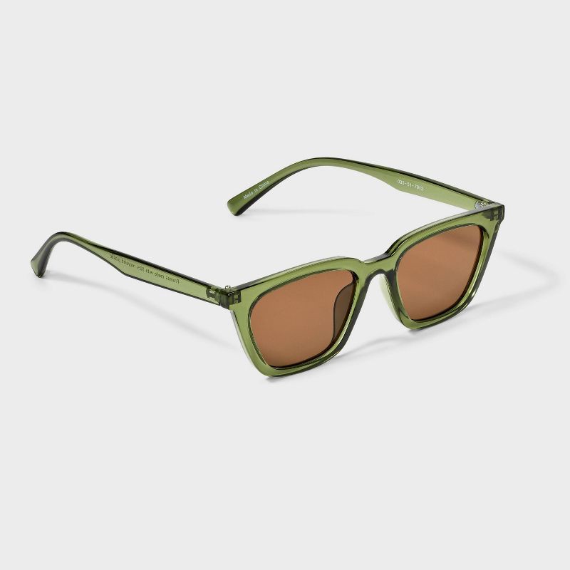 slide 2 of 2, Plastic Rectangle Sunglasses- Wild Fable™ Green, 1 ct