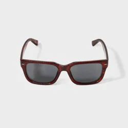 Men's Shiny Plastic Rectangle Sunglasses - Original Use™ Brown