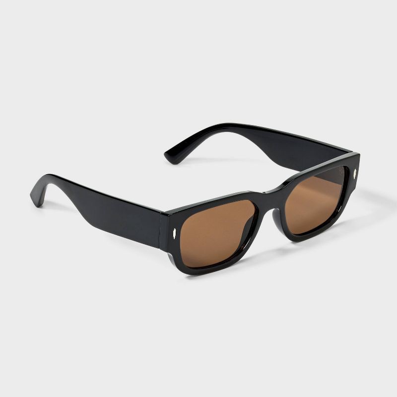 slide 2 of 2, Chunky Plastic Rectangle Sunglasses- Wild Fable™ Black, 1 ct