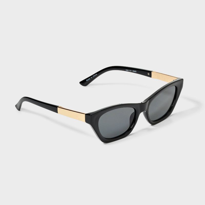 slide 2 of 2, Narrow Plastic Metal Cateye Combo Sunglasses- Wild Fable™ Black, 1 ct