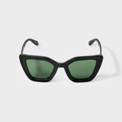 Womens Shiny Plastic Cateye Sunglasses - Universal Thread™ Black