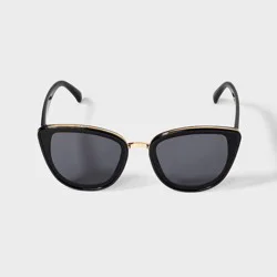 Plastic Metal Combo Cateye Sunglasses- A New Day™ Black