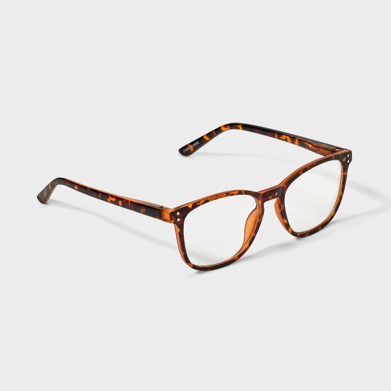 slide 2 of 2, Men's Matte Plastic Square Blue Light Filtering Glasses - Original Use™ Tortoise, 1 ct