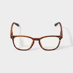 Men's Matte Plastic Square Blue Light Filtering Glasses - Original Use™ Tortoise