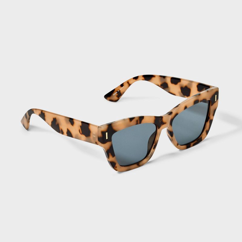 slide 2 of 2, Women's Angular Cateye Sunglasses - A New Day™ Beige, 1 ct