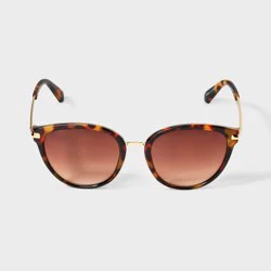 Plastic Metal Combo Round Sunglasses- Universal Thread™ Tort